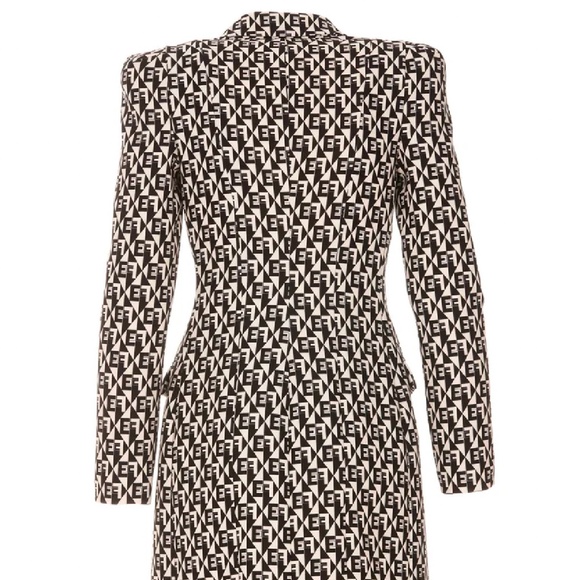 Elisabetta Franchi Diamond Printed Mini Coat Dress - Picture 4 of 4